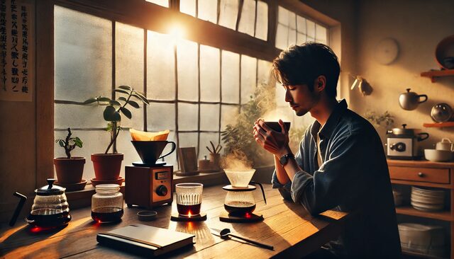 デカフェのドリップコーヒーに練乳を合わせる癒やしの時間