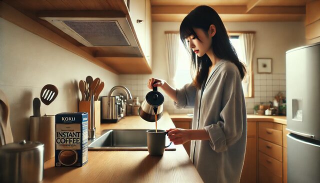 インスタントコーヒーのアイスを作り置きして500mlボトルに注ぐ方法