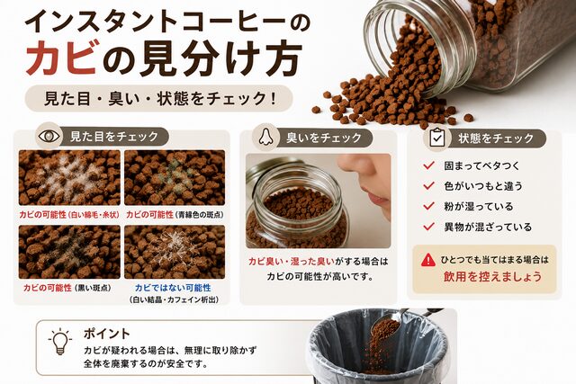 インスタントコーヒーのカビの見分け方