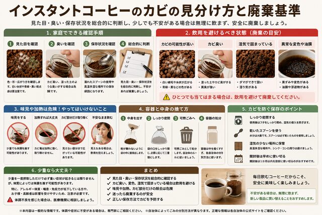インスタントコーヒーのカビの見分け方と廃棄基準