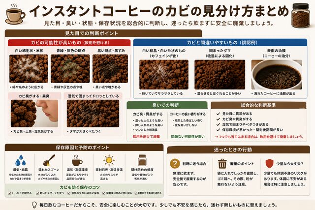 インスタントコーヒーのカビの見分け方まとめ