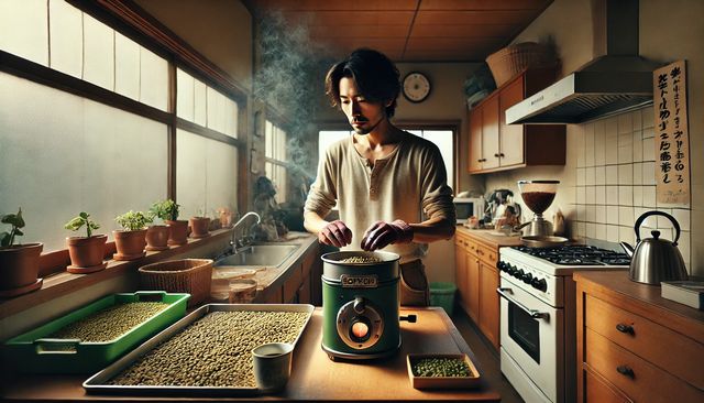 自宅でコーヒーの焙煎